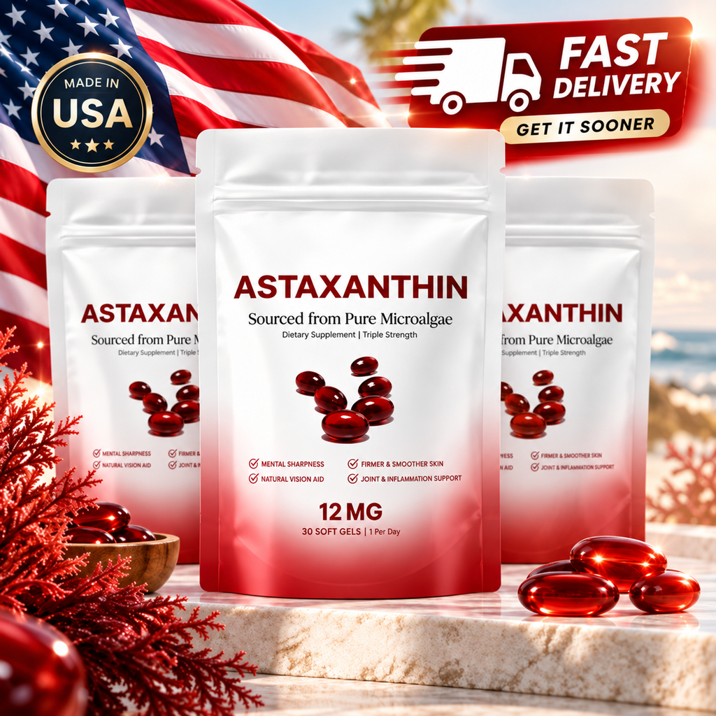 1-5 pcs Astaxanthin 12mg Antioxidant Supplement 30 Softgels Natural Microalgae szglobal