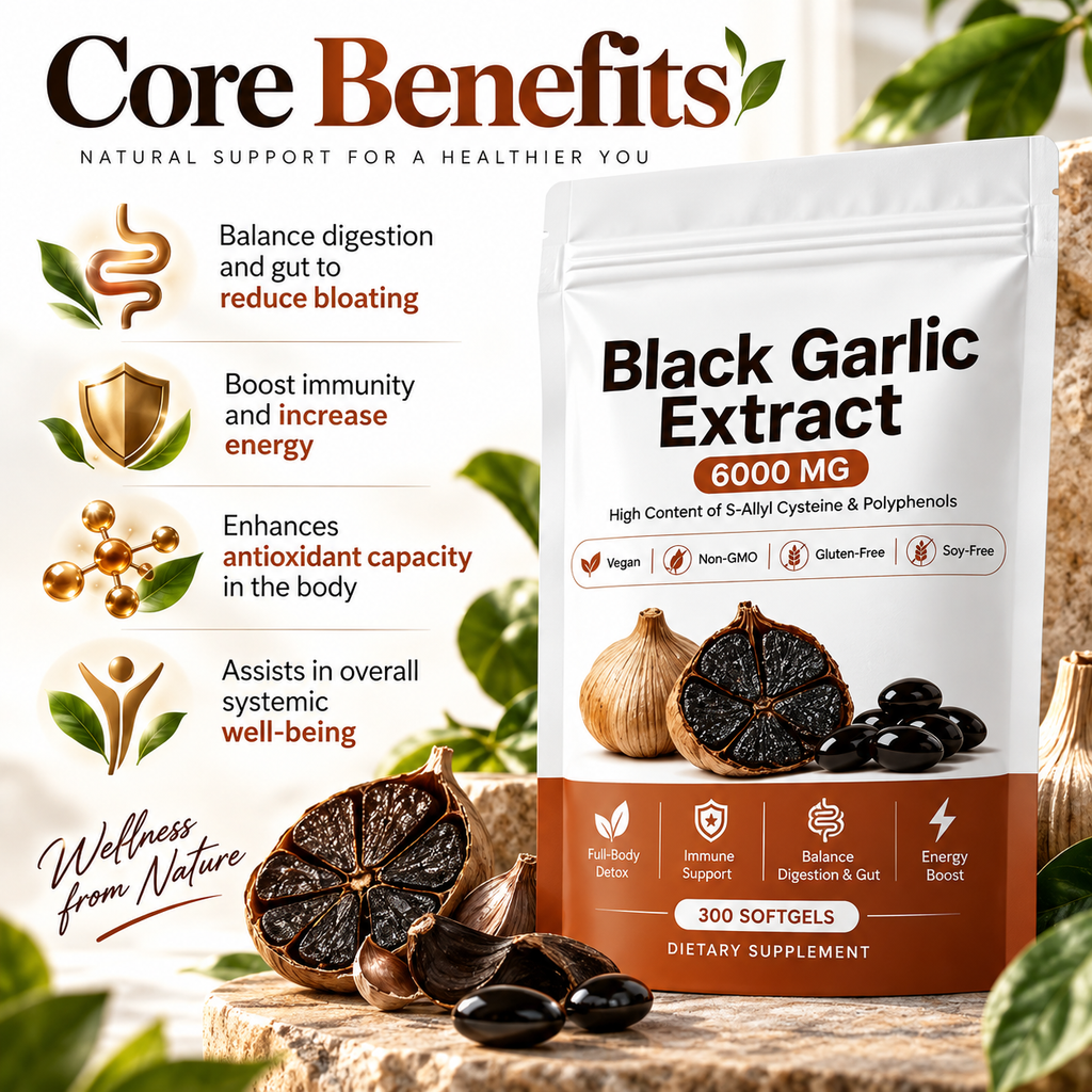 Black Garlic Extract, Natural Odorless Aged Garlic Supplements cocody Serenzza