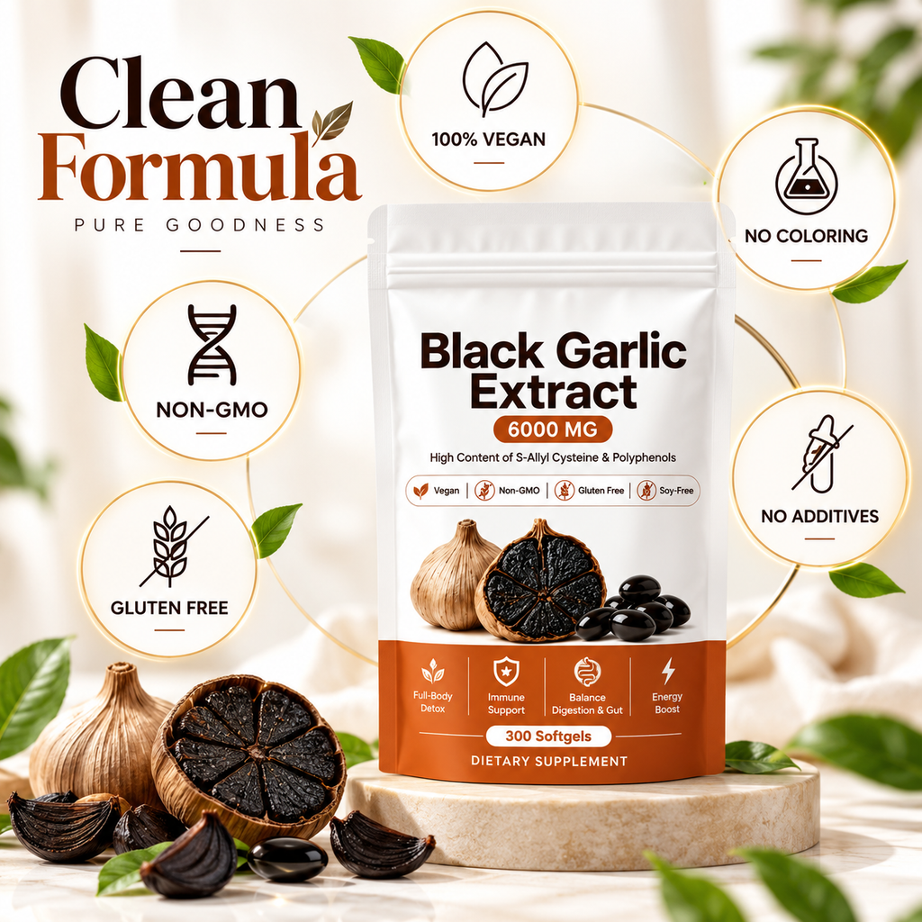 Black Garlic Extract, Natural Odorless Aged Garlic Supplements cocody Serenzza