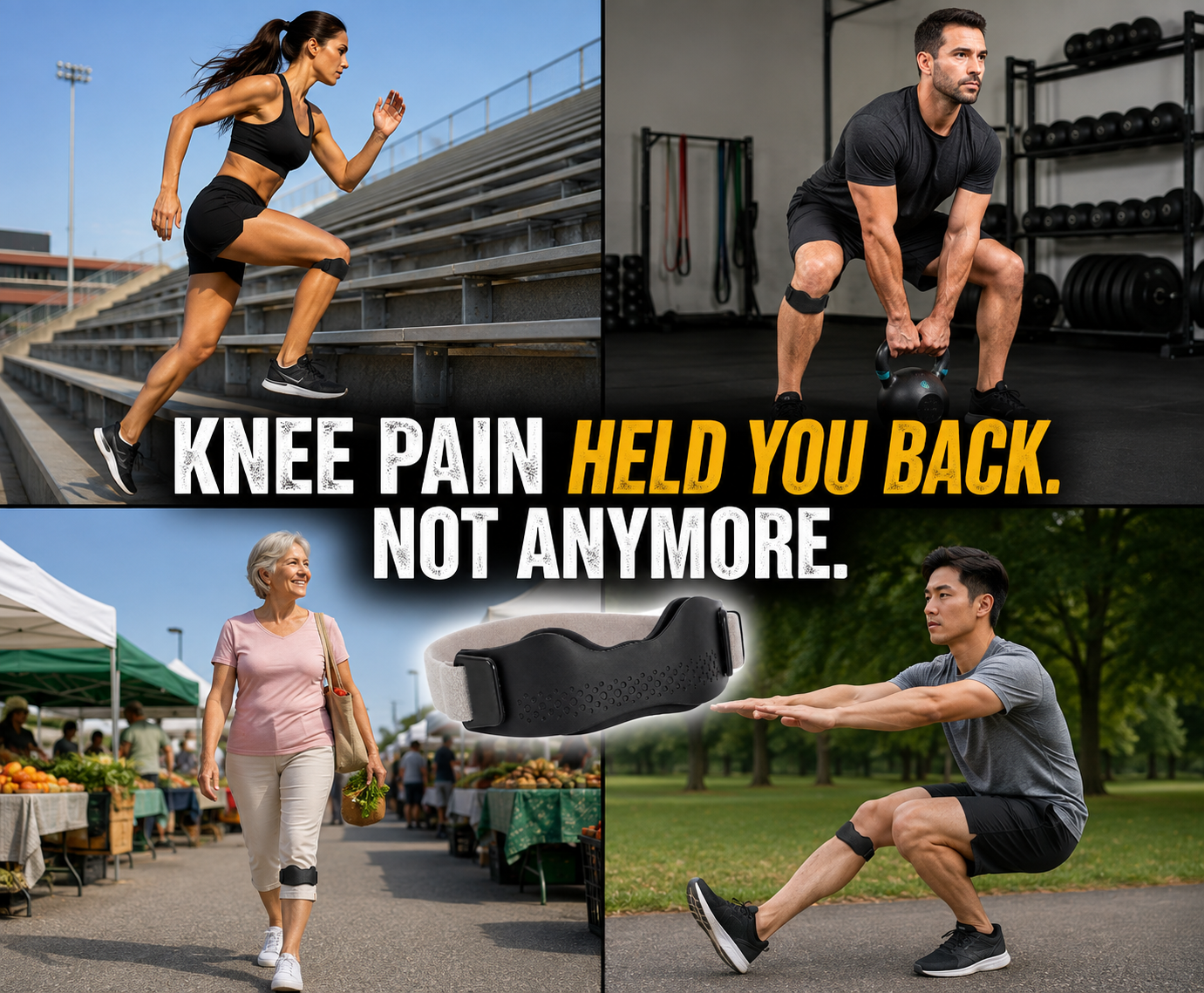 1Pair Silicone Patella Tendon Knee Straps Sports Support Band Flexible Elastic Serenzza