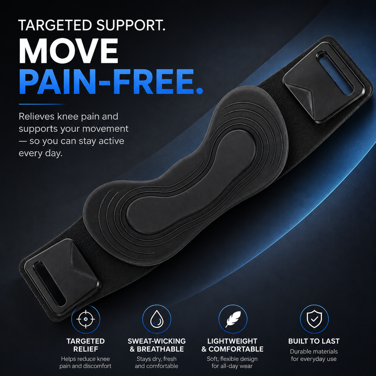 1Pair Silicone Patella Tendon Knee Straps Sports Support Band Flexible Elastic Serenzza