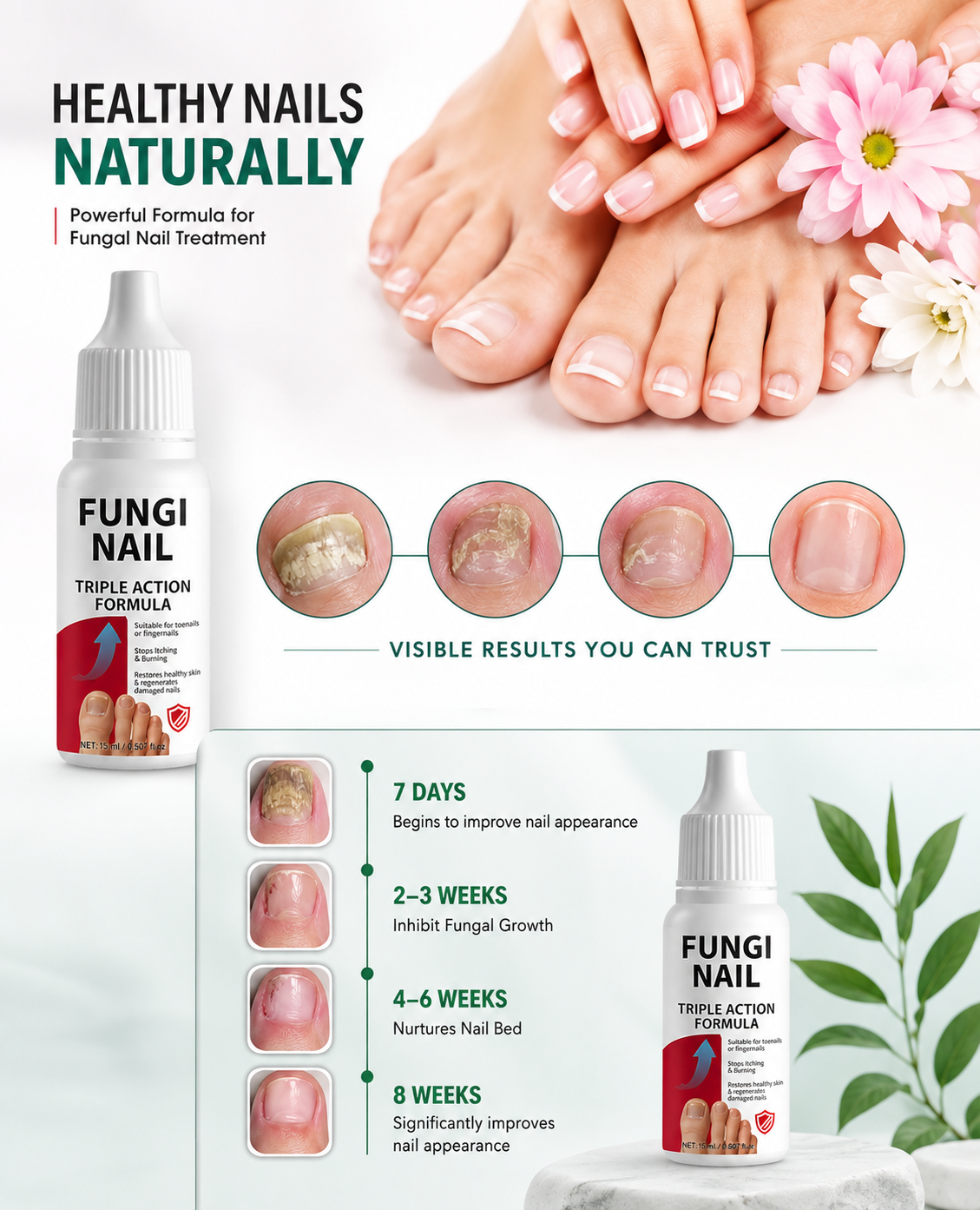 Fungi Nail Anti-Fungal Liquid Herbal Extracts Toenail Fungus Treatment Safe Us Serenzza