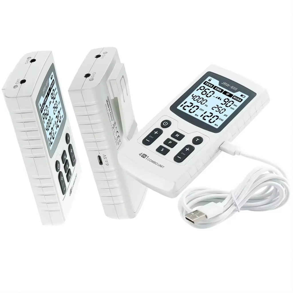 4 In 1 Electric Muscle Stimulator Interferential High-Frequency Physiotherapy Device IFT RUSS TENS Pulse Electrostimulator