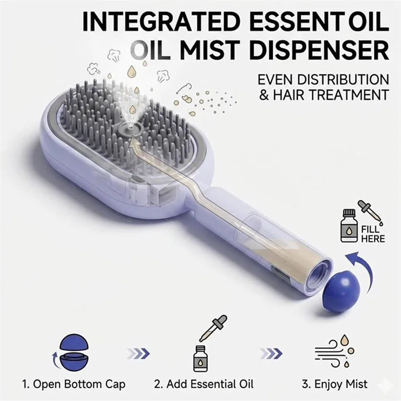 3-in-1 Electric Scalp Massager Brush with Spray Electric Spray Scalp Massage Comb 3-in-1