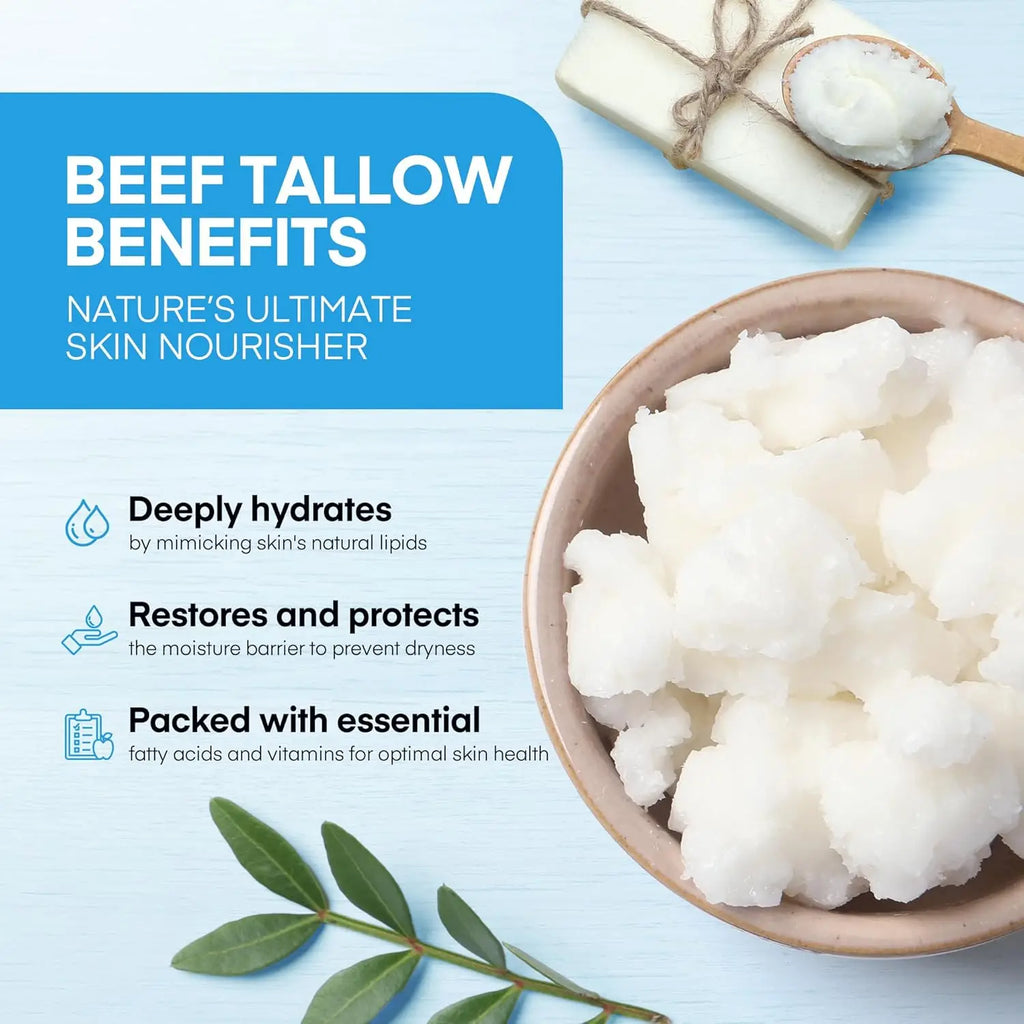Peptídeos de Cobre GHK-Cu Tallow de Carne para Pele: Bálsamo Azul Manuka Mel Hidratante Facial e Corporal para Pele Madura, Seca e Sensível