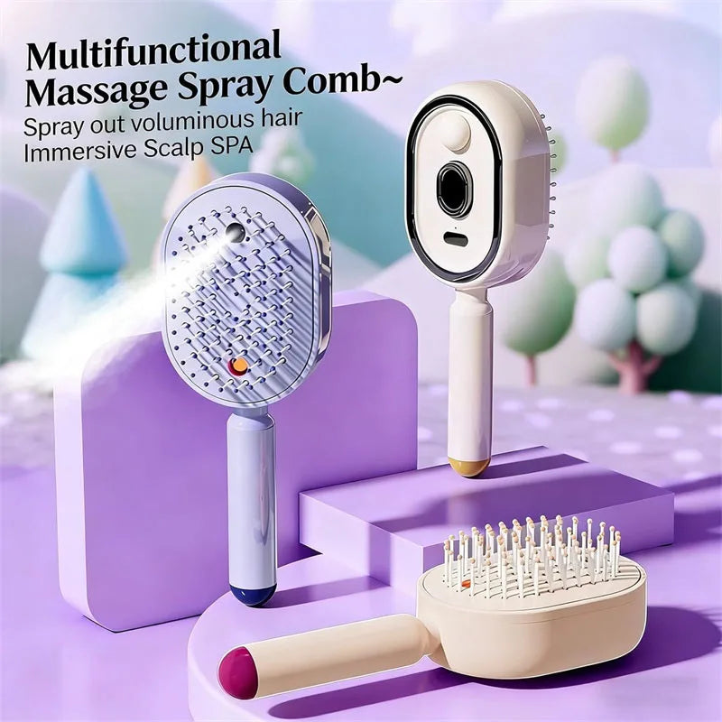 3-in-1 Electric Scalp Massager Brush with Spray Electric Spray Scalp Massage Comb 3-in-1