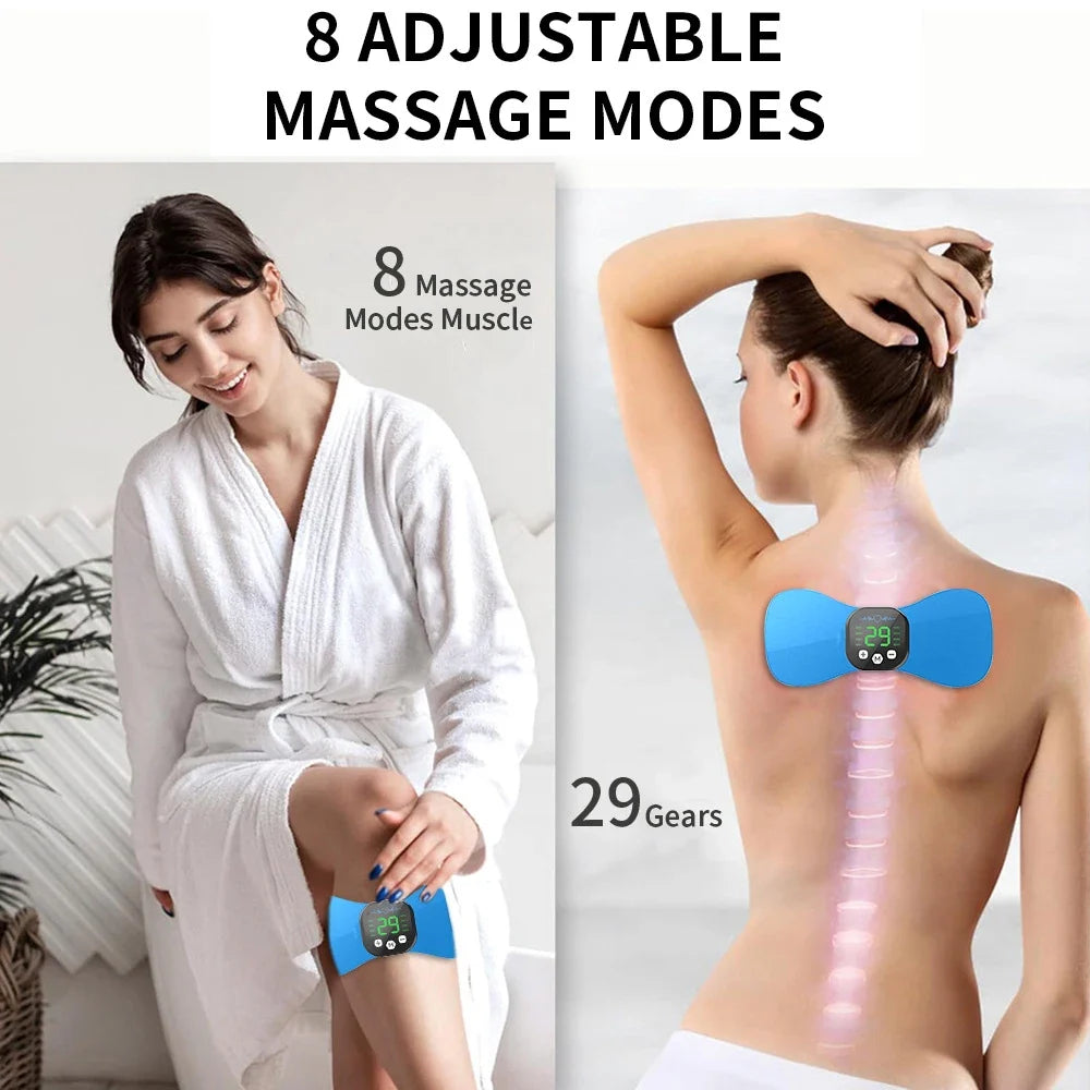 EMS Neck Massager with Pulse, Portable Electric Neck & Shoulder Therapy Device, Mini Smart TENS Massage Pad