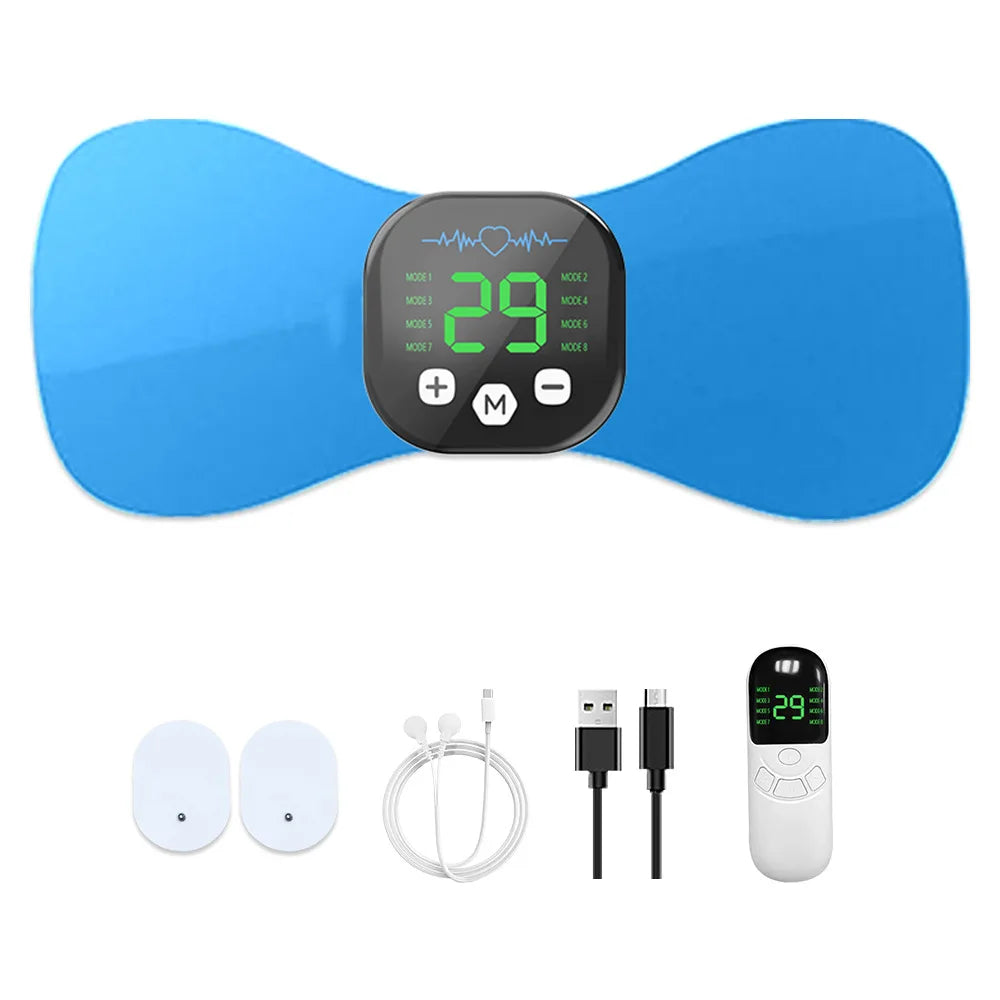 EMS Neck Massager with Pulse, Portable Electric Neck & Shoulder Therapy Device, Mini Smart TENS Massage Pad
