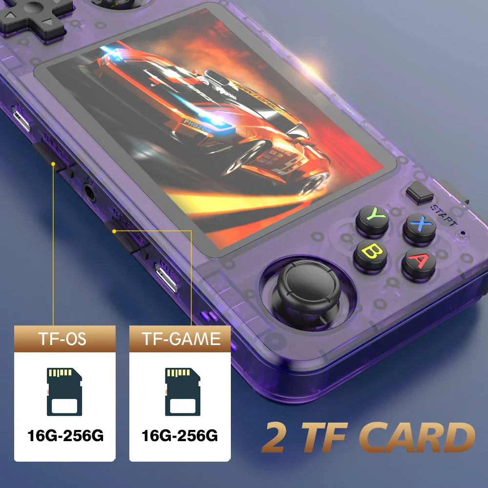 New R36H Game Console R36S Horizontal Retro Handheld Consolas Open Source Portable Pocket Video Player 64GB 3.5 Inch Boys Gifts