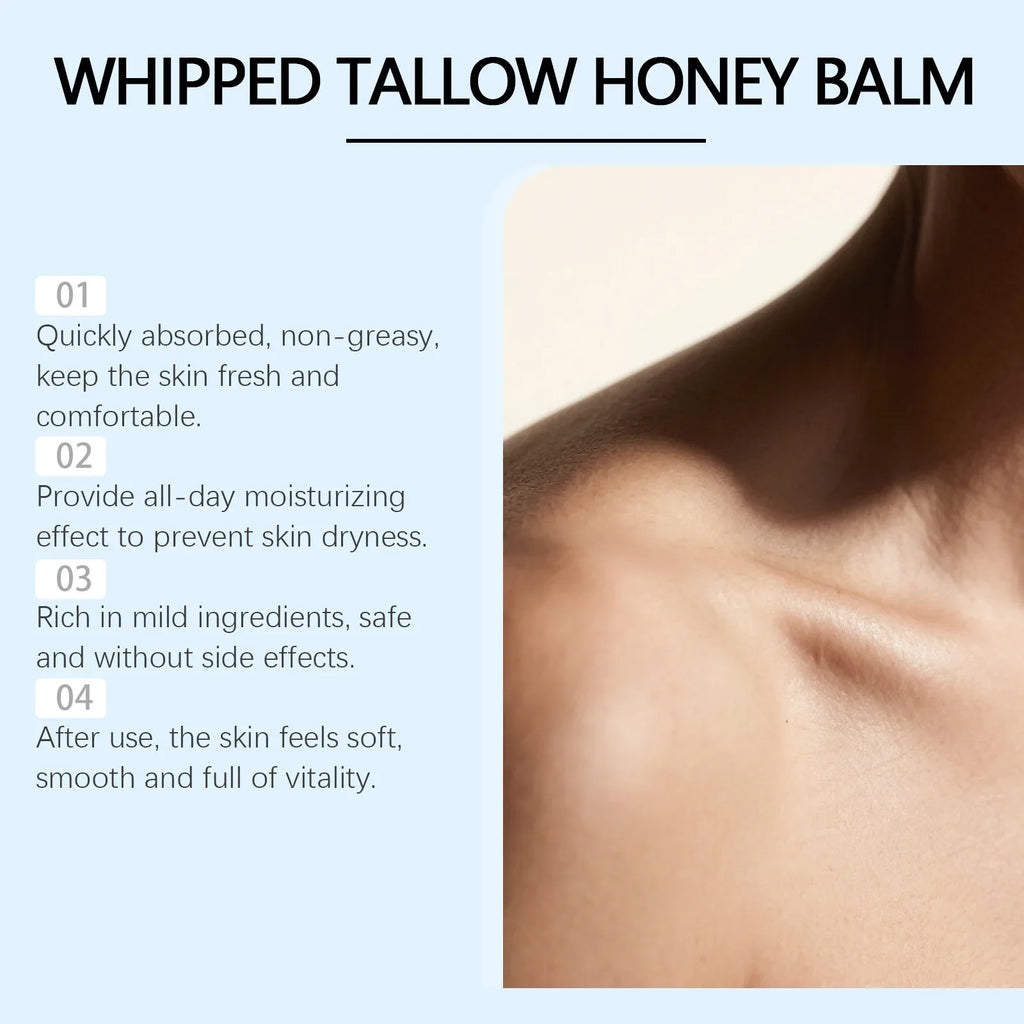 Peptídeos de Cobre GHK-Cu Tallow de Carne para Pele: Bálsamo Azul Manuka Mel Hidratante Facial e Corporal para Pele Madura, Seca e Sensível