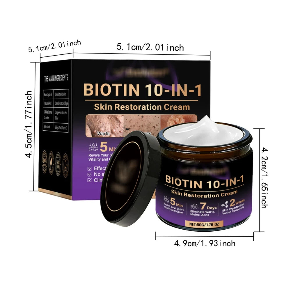 Biotin 10-in-1 Skin Restoration Cream, 2026 Professional Skin Treatment Cream - Serenzza