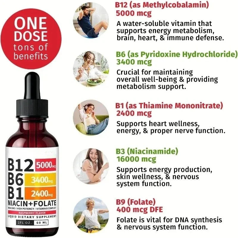 1-3Bottles Vitamin B12 5-in-1 Complex